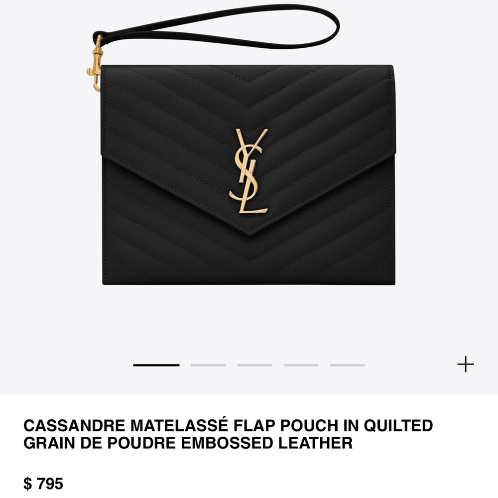 YSL - CASSANDRE MATELASSÉ FLAP POUCH IN QUILTED GRAIN DE POUDRE EMBOSSED LEATHER